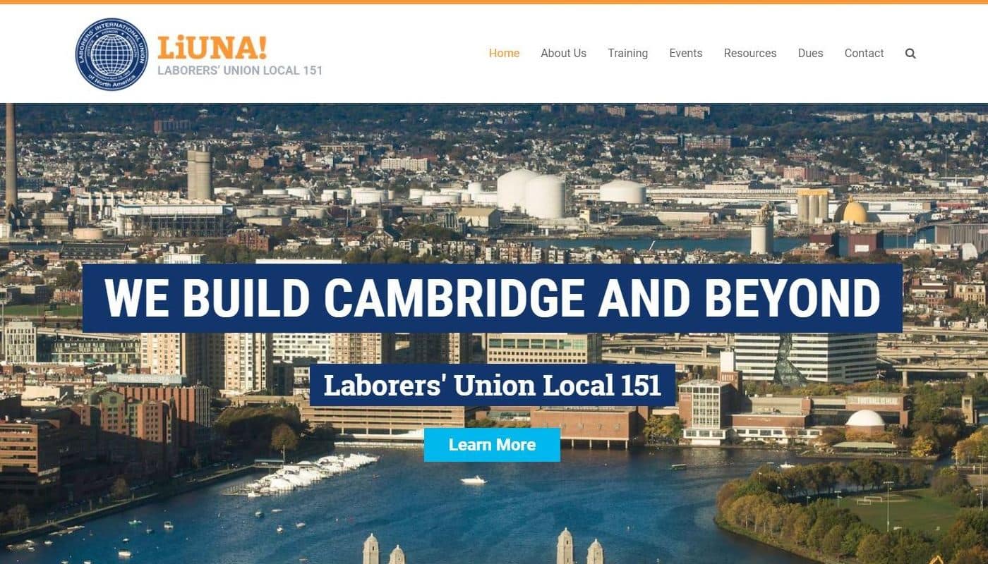 Laborers Local WordPress Website Design Worcester MA