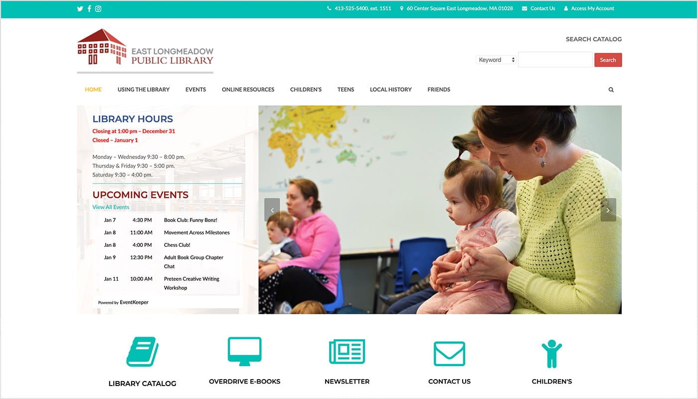 East-Longmeadow-Library-Custom-WordPress-Website-Design
