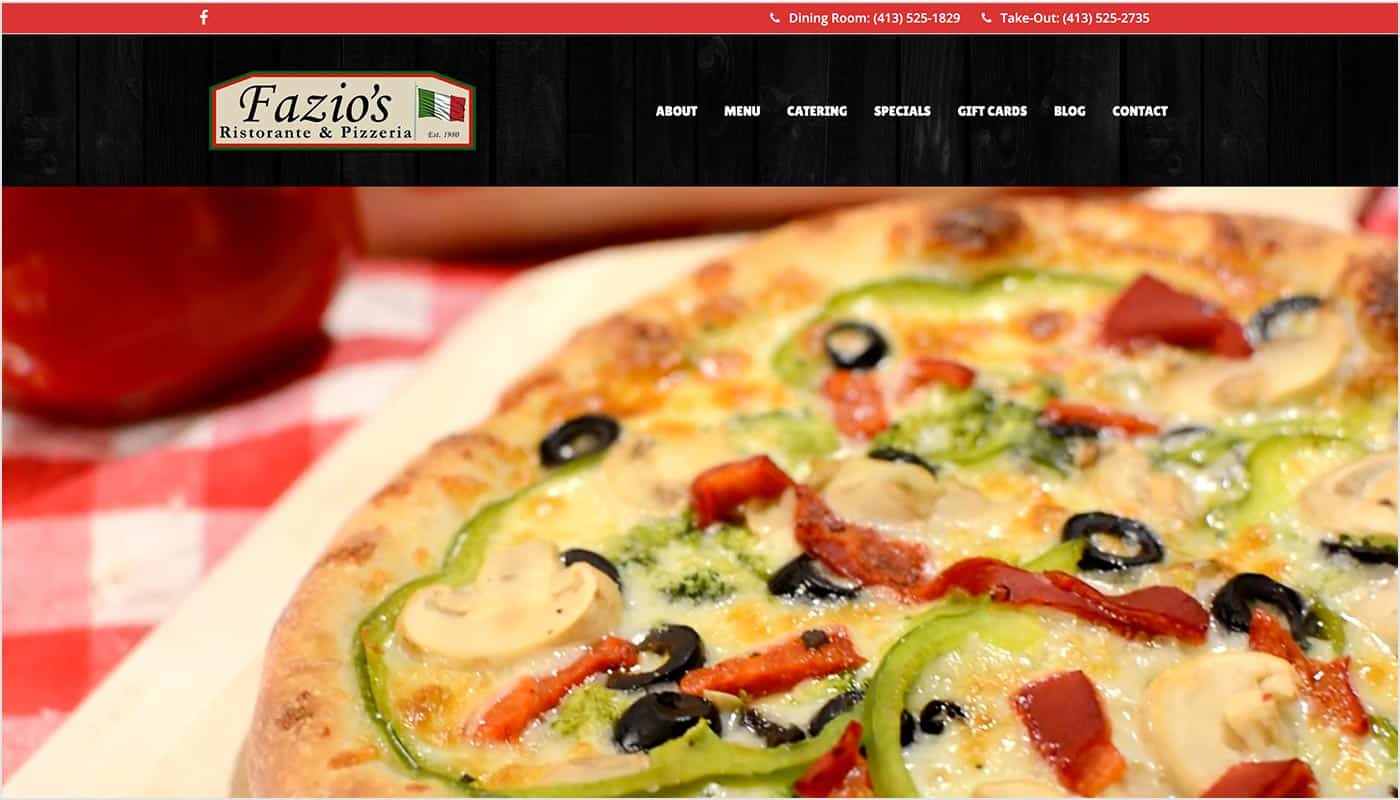 Fazio's restaurant website design, restaurant web design Western MA, restaurant web design Northern CT, branding Massachusetts, marketing agency Western MA, digital marketing agency