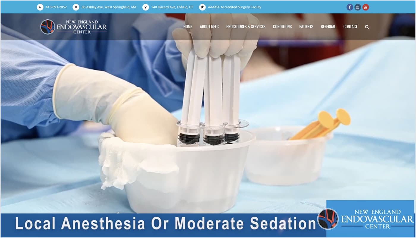 New England Endovascular website, marketing services Massachusetts, marketing services connecticut, branding Western MA, Marketing Agency Western MA