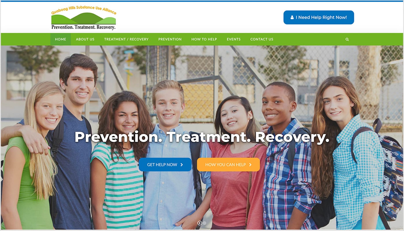 Quaboag Hills Substance Use Alliance website, custom website design Massachusetts, custom website design Connecticut, branding, graphic design Western MA, digital advertising Western MA